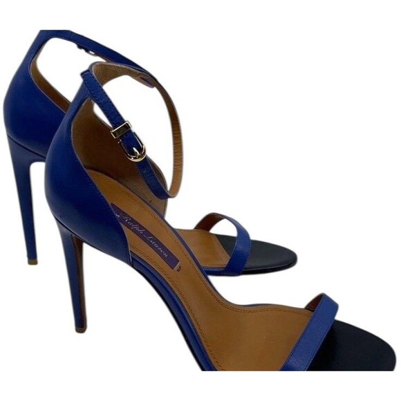 Ralph Lauren Purple Label Sonkia Two-Tone Blue Nappa Leather Stiletto Heels 8.5 - Picture 5 of 16